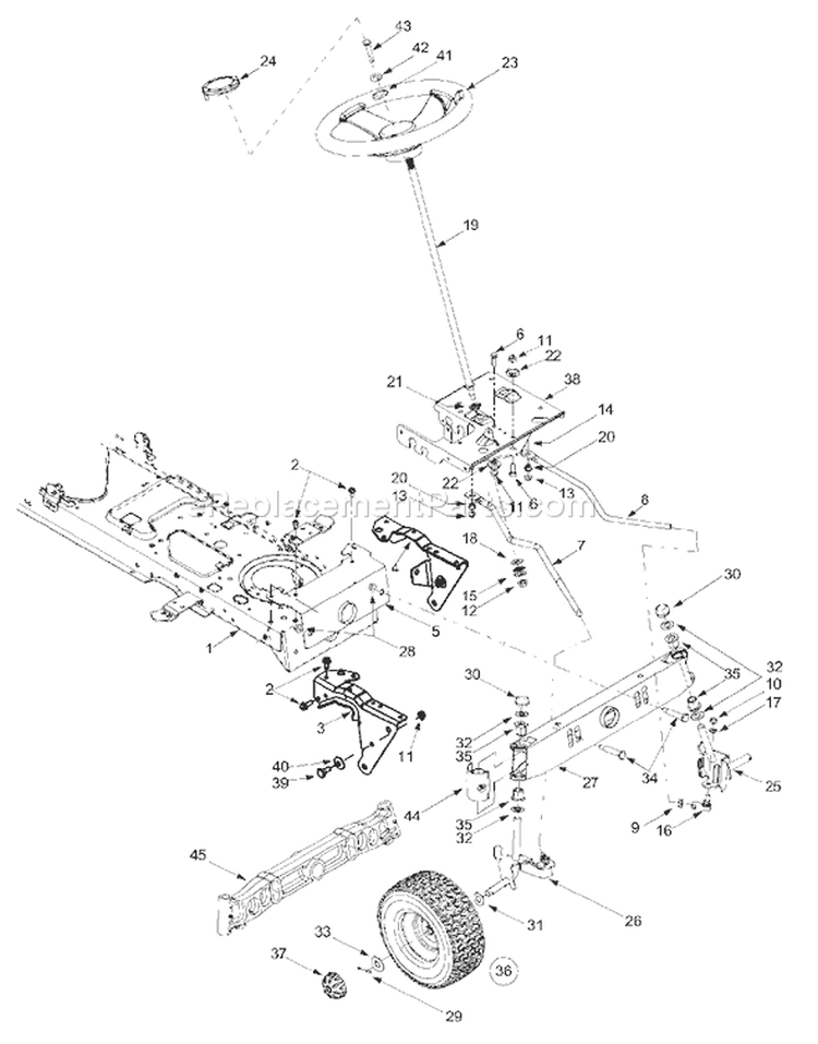 Page B Diagram and Parts List for 2002 Yard Man Lawn Tractor